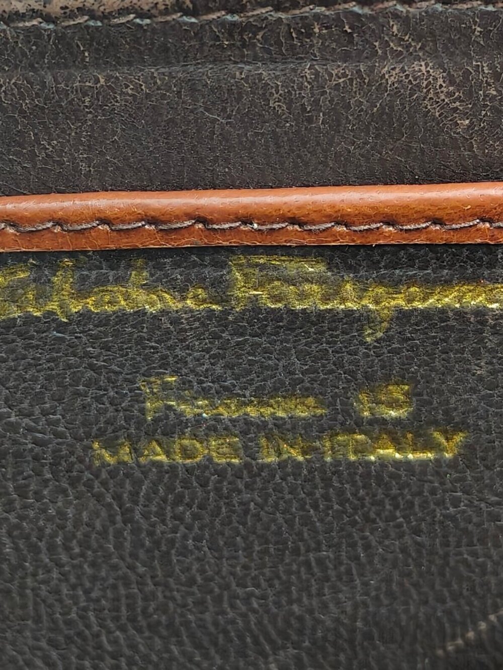Vintage Salvatore Ferragamo Monogram Suede Leather Top Handle Crossbody Bag Brow - Picture 15 of 15